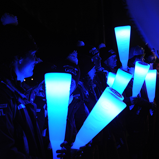 Torchlight ski parades